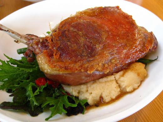 Duck legs, a type of red meat.