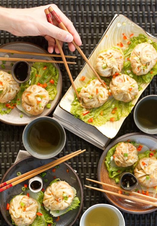 Shumai dumplings are usually made using steamed wonton wrappers.