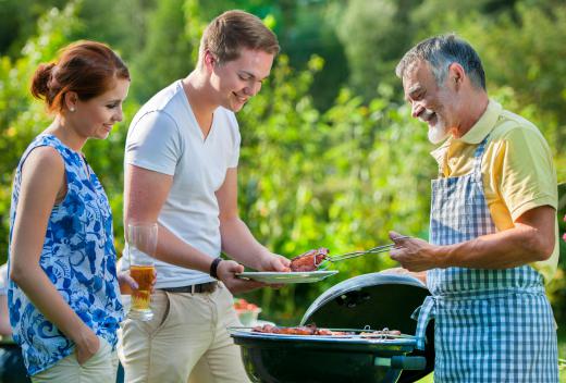 Low and slow cooking allows meat to be thoroughly cooked during a barbecue.