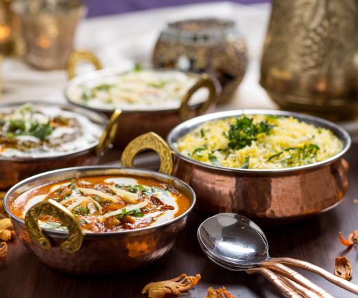 Crispy papadum bread is often served with fiery Indian curries.