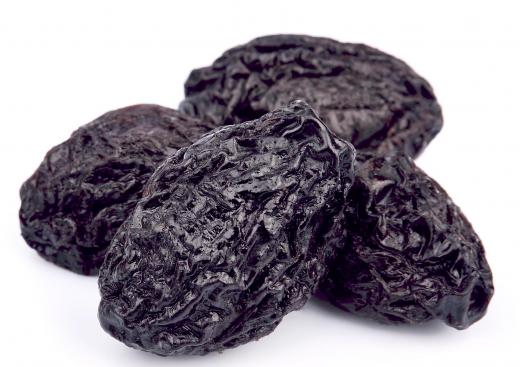 Some dried fruit, like prunes, have a chewy, sticky texture.