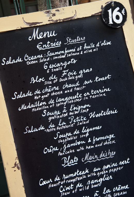 French meals traditionally include several different courses, including appetizers.