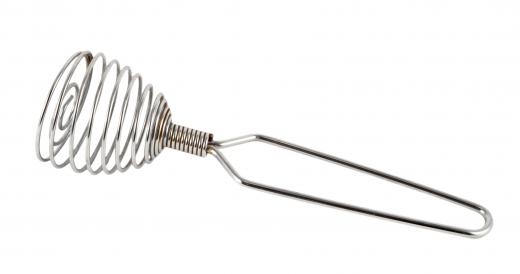 A French whisk has fewer wires than some other types of whisks, and has a long, narrow shape.