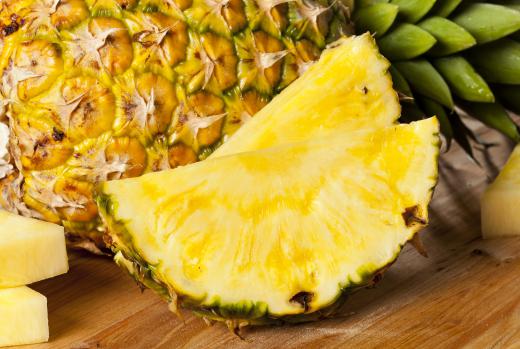 Fresh pineapple must be cored and skinned before being made into jam.