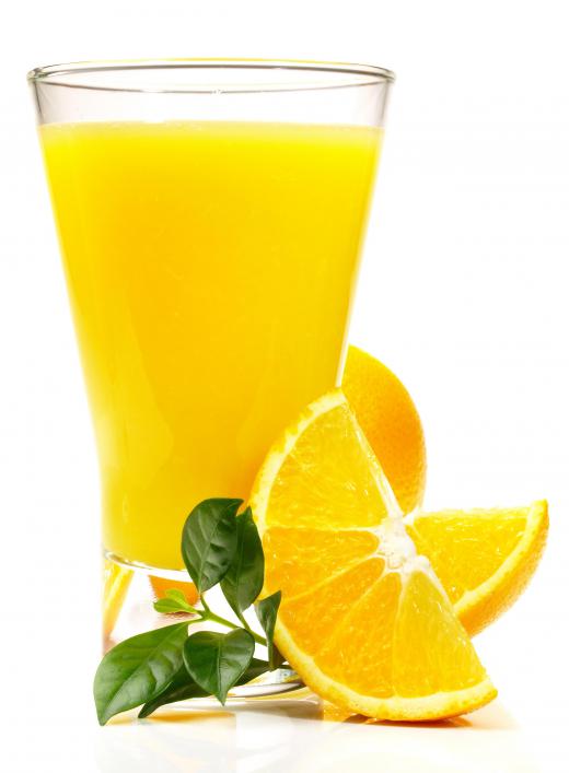 A mimosa contains orange juice.