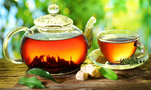 Flowering tea is often brewed in glass teapots so that the tea can be seen.