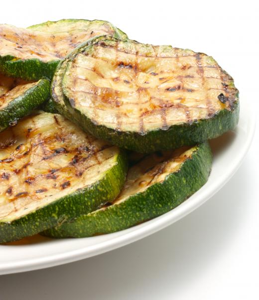 Grilled zucchini, a type of vegetable.