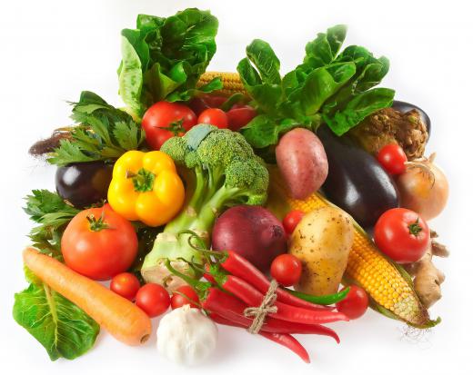 Vegetables before drying.