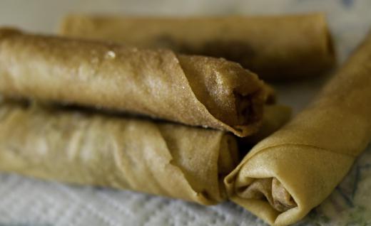 Turon are a type of lumpia filled with banana and other fruit.