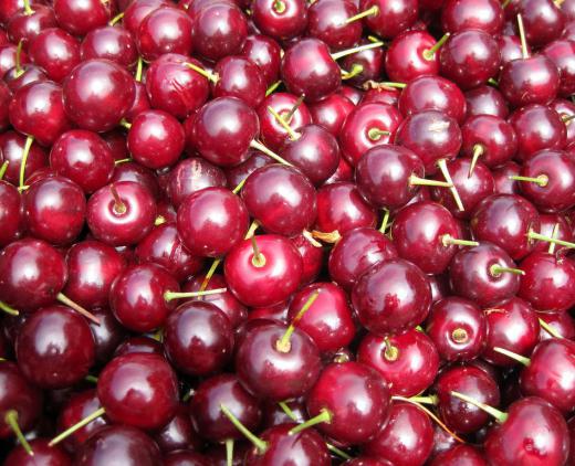 Sour or sweet cherries -- fresh or frozen -- can be used in cherry cobbler.