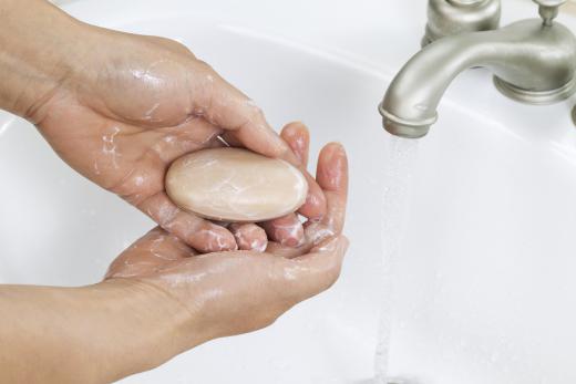 A French rolling pin may be washed with a little bit of soap and water.