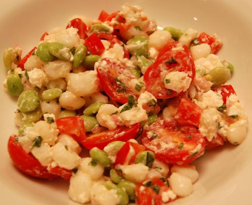 Hominy salad.