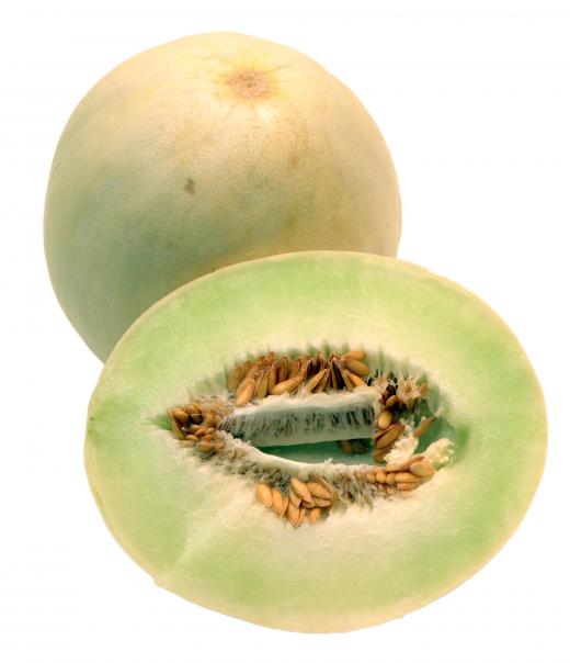 Honeydew, a type of muskmelon.