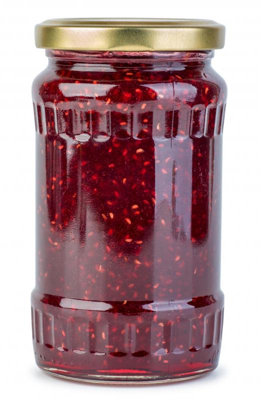 A jar of sugar free raspberry jam.