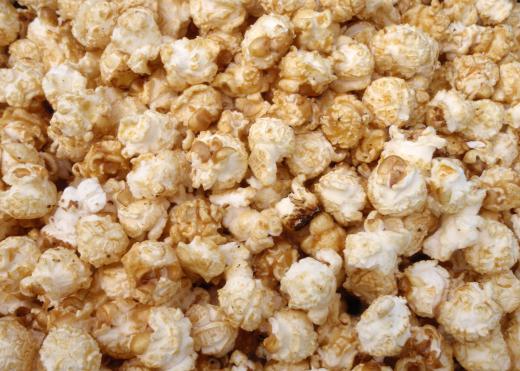 Corn syrup is used as a sweetener for caramel popcorn.