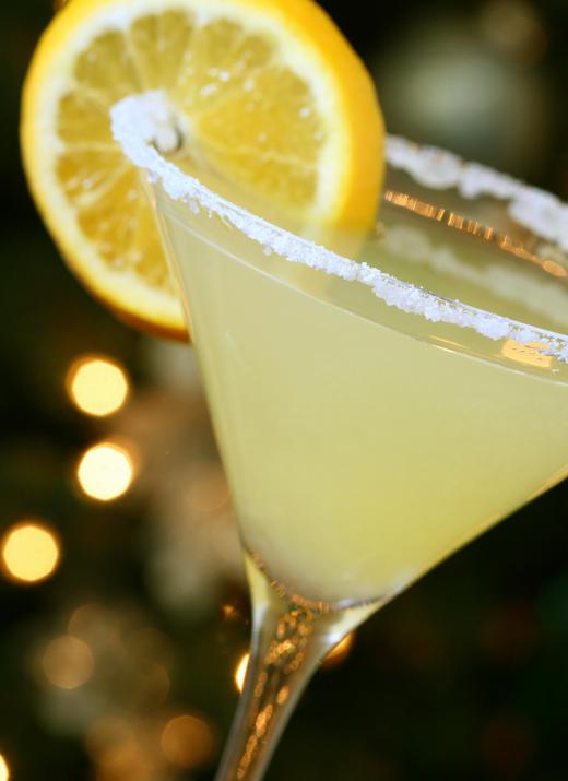 A lemon drop martini is very sweet and slightly sour.