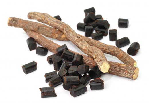 Licorice production typically uses flour as a binder.