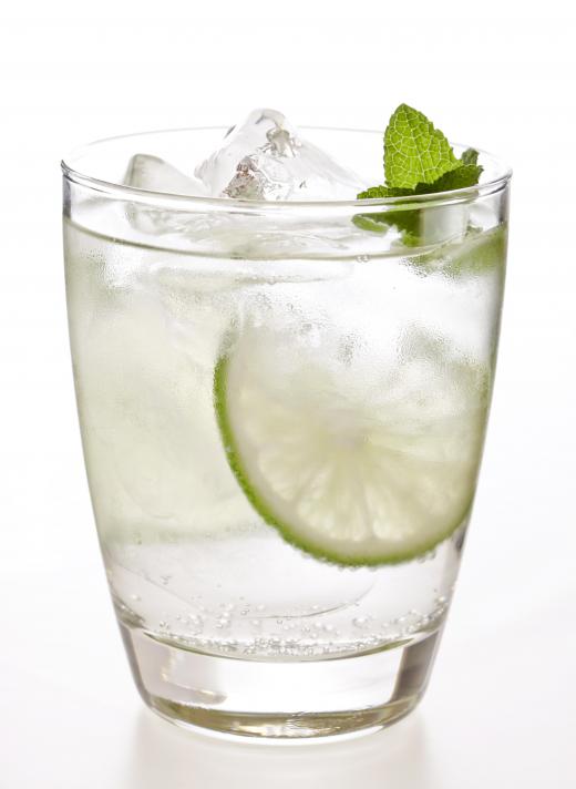 A mojito usually includes rum, mint leaves, sugar, soda water and fresh lime juice.