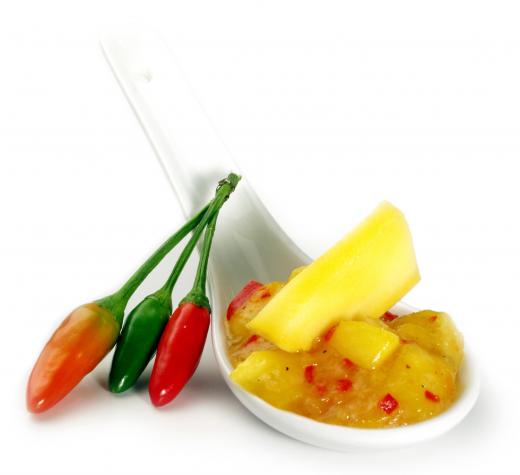 Mango chutney, which can be served with kebabs.