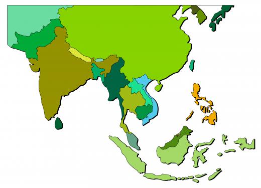 A map of South East Asia, where most cinnamon consumed in North America comes from.