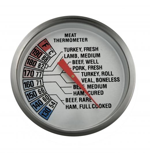 A meat thermometer can be used to confirm whether the meat is done.