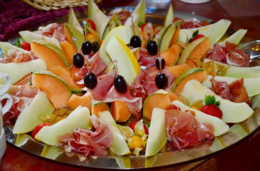 Casaba melon can be served as part of a fruit platter. It pairs well with prosciutto.