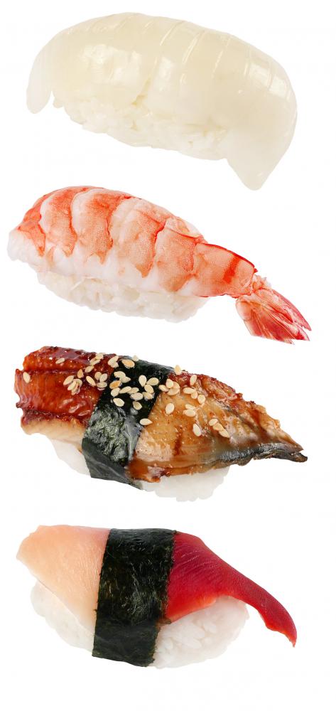 Sushi is often served at a raw bar.