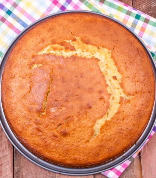 Cakes in shallower pans will bake faster.