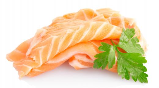 Salmon sashimi.