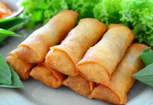 A spring roll is a lighter version of the egg roll.