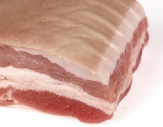 Pork belly is typically cured to make slab bacon.