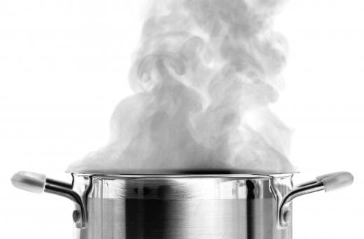 Water can be boiled in a large pot.