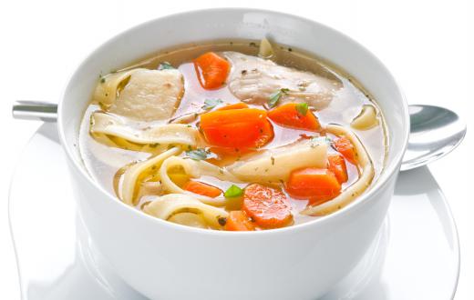 Flavorful chicken soup can be made from leftover rotisserie chicken.