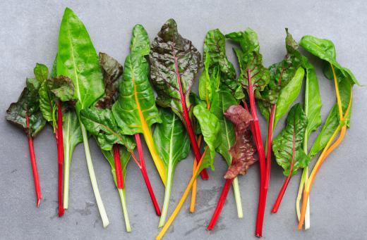 Swiss chard features a variety of stem colors.