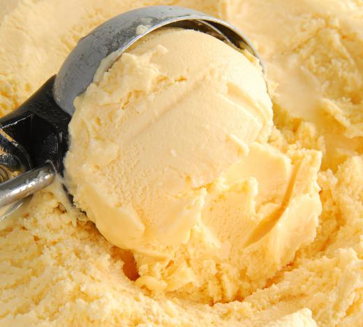 French vanilla ice cream has a rich golden color and a strong vanilla flavor.