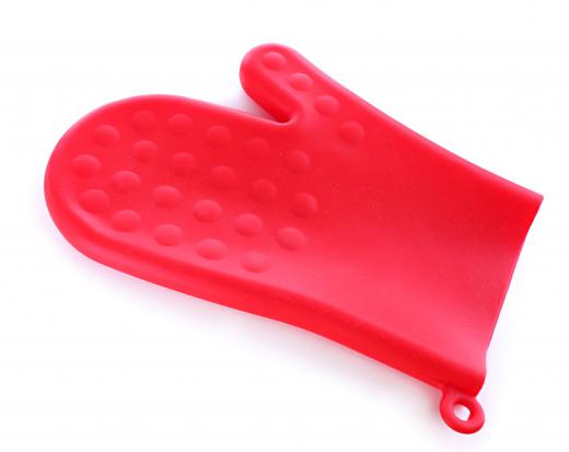 Silicone is a common material used for making oven mitts.