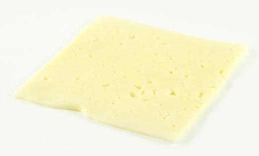 Slice of havarti cheese.