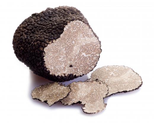 A sliced black truffle.