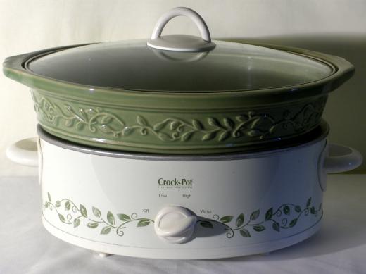 A slow cooker is a type of electric cooker that can be used to cook full meals and meat.