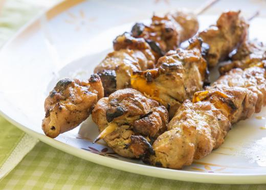 Souvlaki, or skewered meat, might be served at a Greek barbeque.