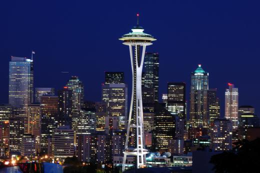 Seattle's Space Needle features a revolving restaurant.