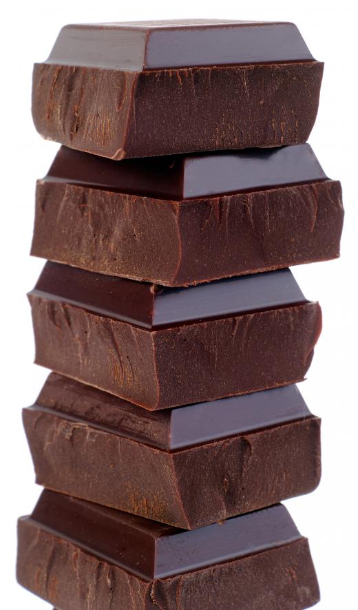 Stack of chocolate pieces.