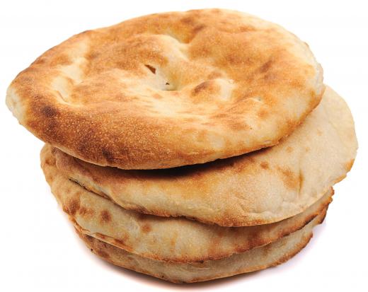 Pita bread, which is often used to hold donair.