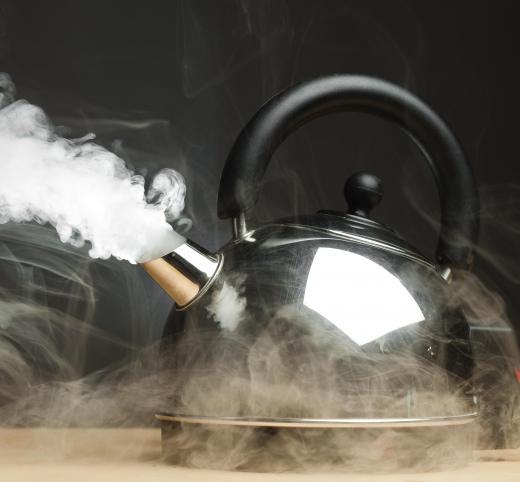 A steaming teakettle indicates a rolling boil inside.