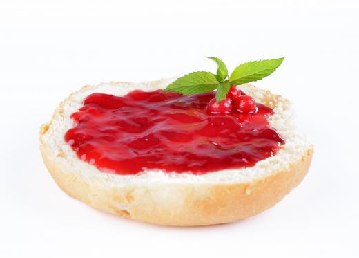 Sugar free jam on a biscuit.