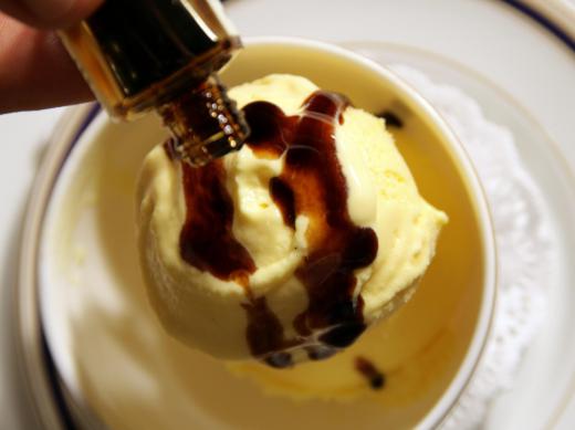 Topping for ice cream may include chocolate or caramel syrup.