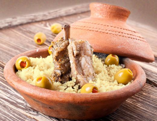 Tagine dishes are a type of stew featuring braised meat with spices.