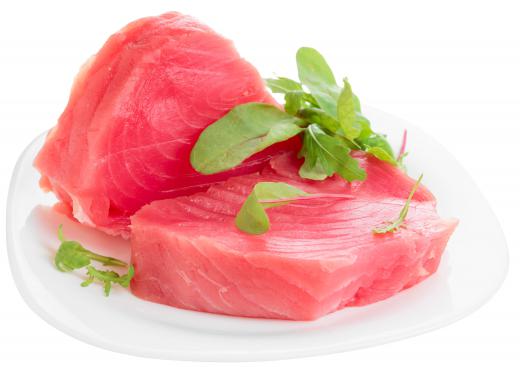 Thick tuna steaks are best for searing.