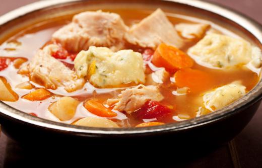 Add broth and vegetables to leftover turkey to make turkey soup.