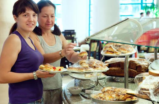 Plastic serving platters may give a more modern look to a buffet.